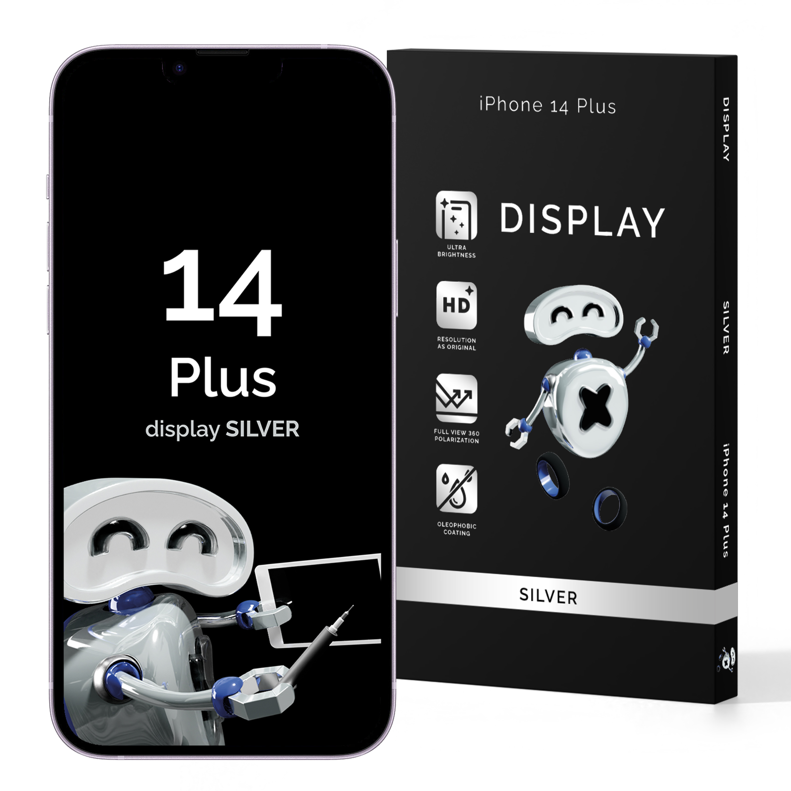 Display Lcd Tft In-Cell Per Apple Iphone 14 Plus Nero Qualità Buona Silver